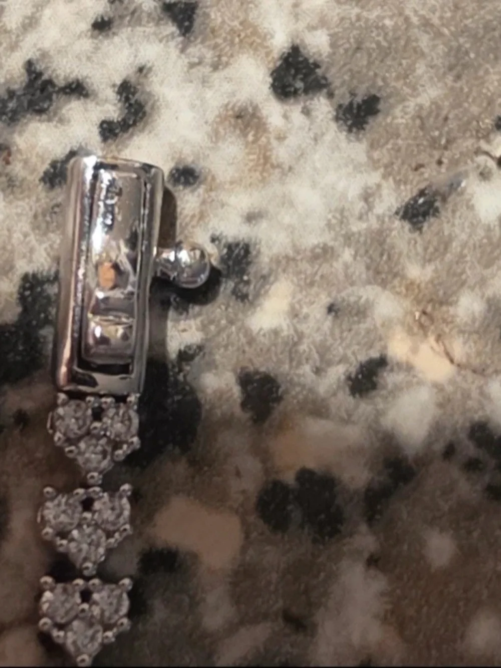 Source Unknown Silver Crystal Floral Teardrop Necklace